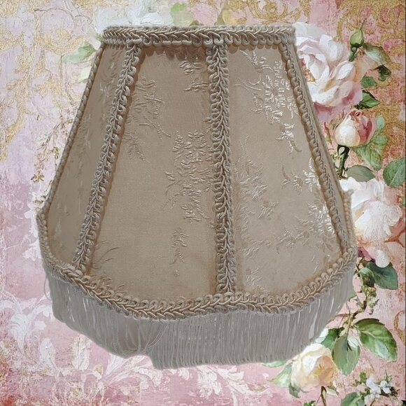 Unbranded Other - Cream Boudoir Lamp Shade with Tassel Bottom Frindge1960's 7 Inches Tall